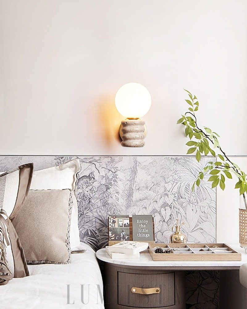 Lampa Ścienna Travertine Romus w Stylu Minimalistycznym Beżowa