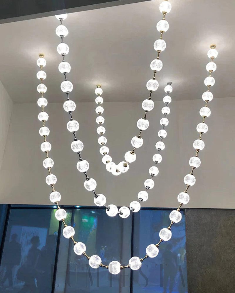 Lampa wisząca Afralia z kulkami chromowymi 14 20 23 32 40 55