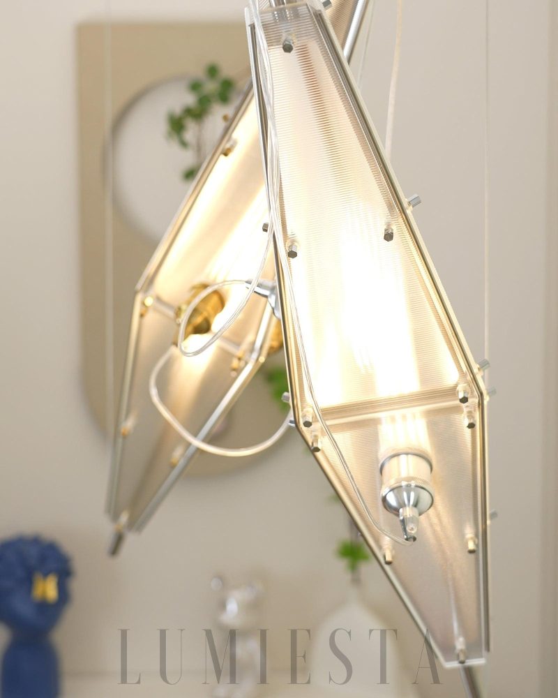 Lampa wisząca Fragment w stylu nowoczesnym z chromem i złotem