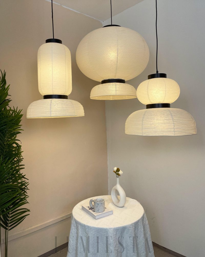 Lampa wisząca z papieru ryżowego w stylu nowoczesnym