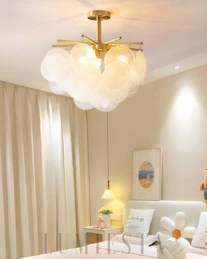 Lampa wisząca Nimbus w stylu luksusowym z mosiądzu i szkła
