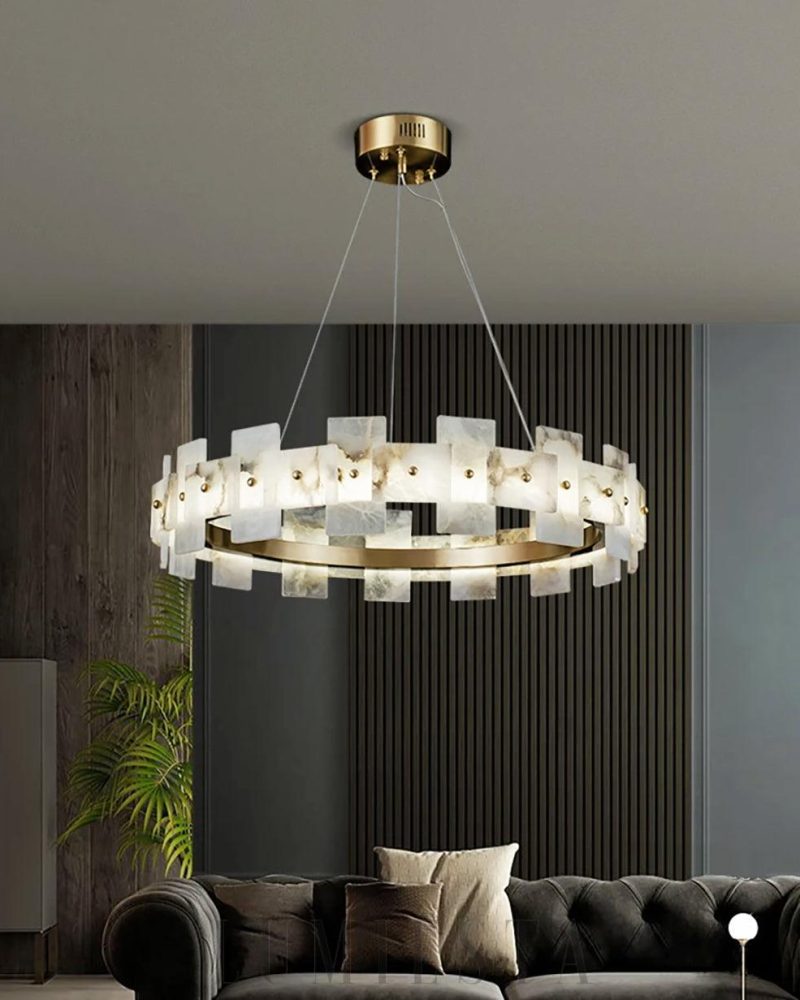 Montreal - lampa wisząca w stylu luksusowym z alabastru