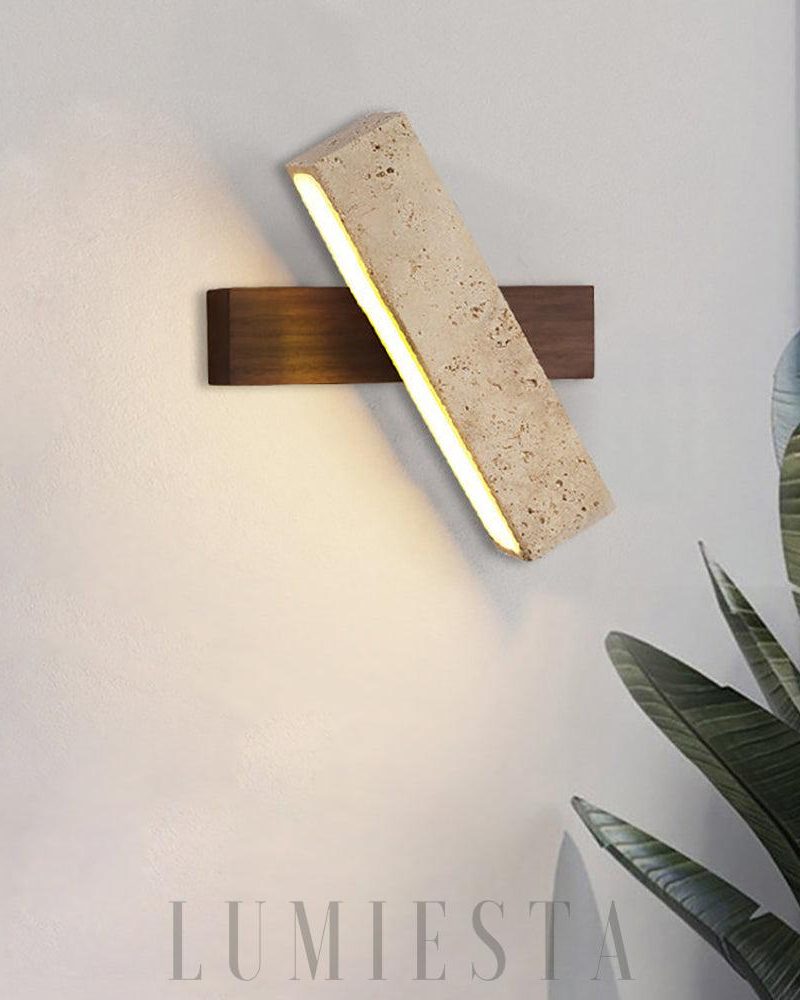 Lampa ścienna Rectangle Tonya z travertynu w stylu nowoczesnym