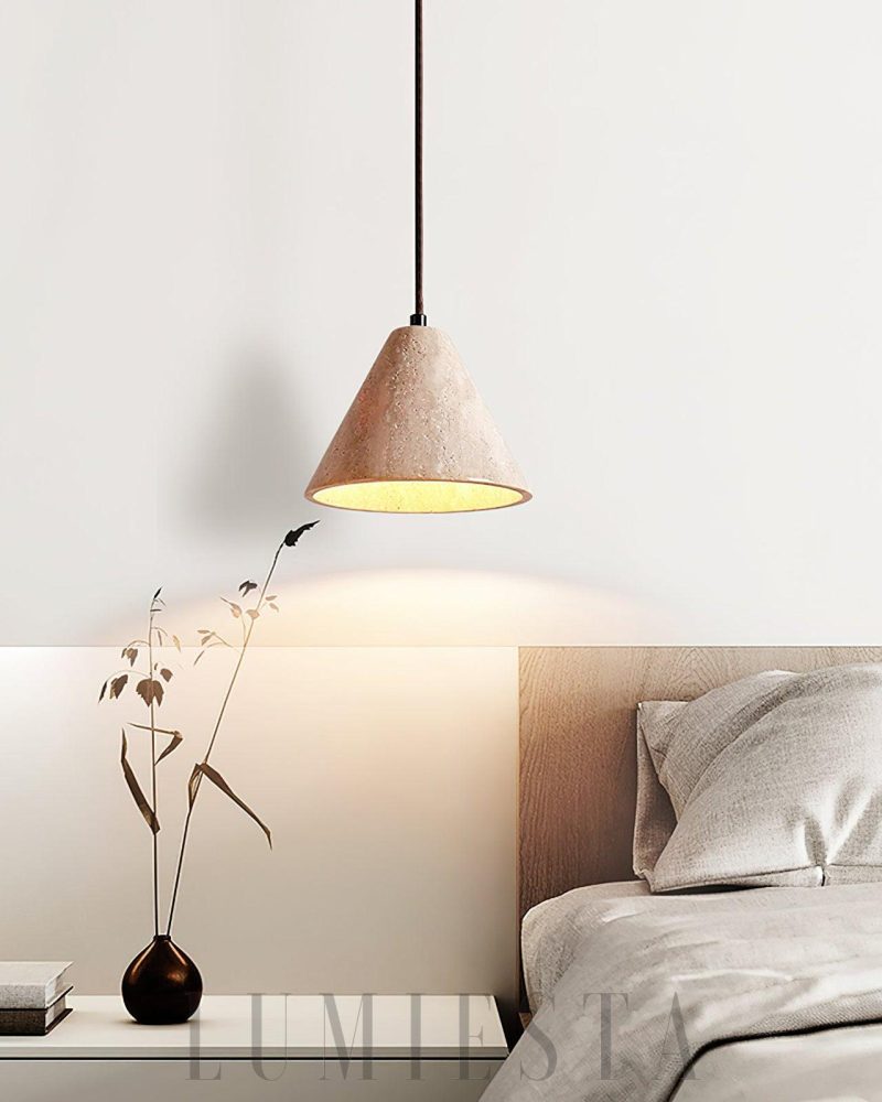 Lampa wisząca Halo z travertynu w stylu nowoczesnym