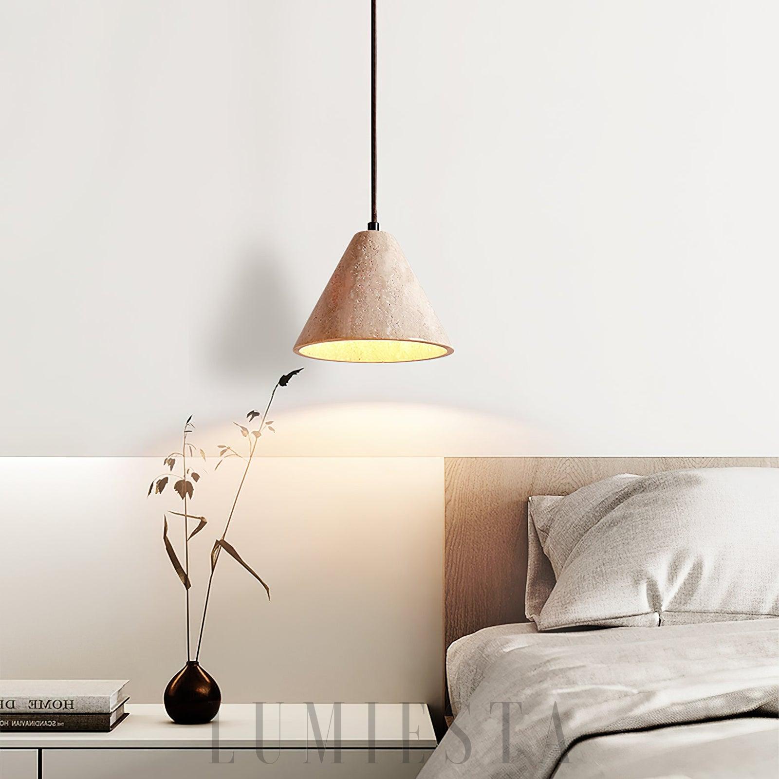 Lampa wisząca Halo z travertynu w stylu nowoczesnym