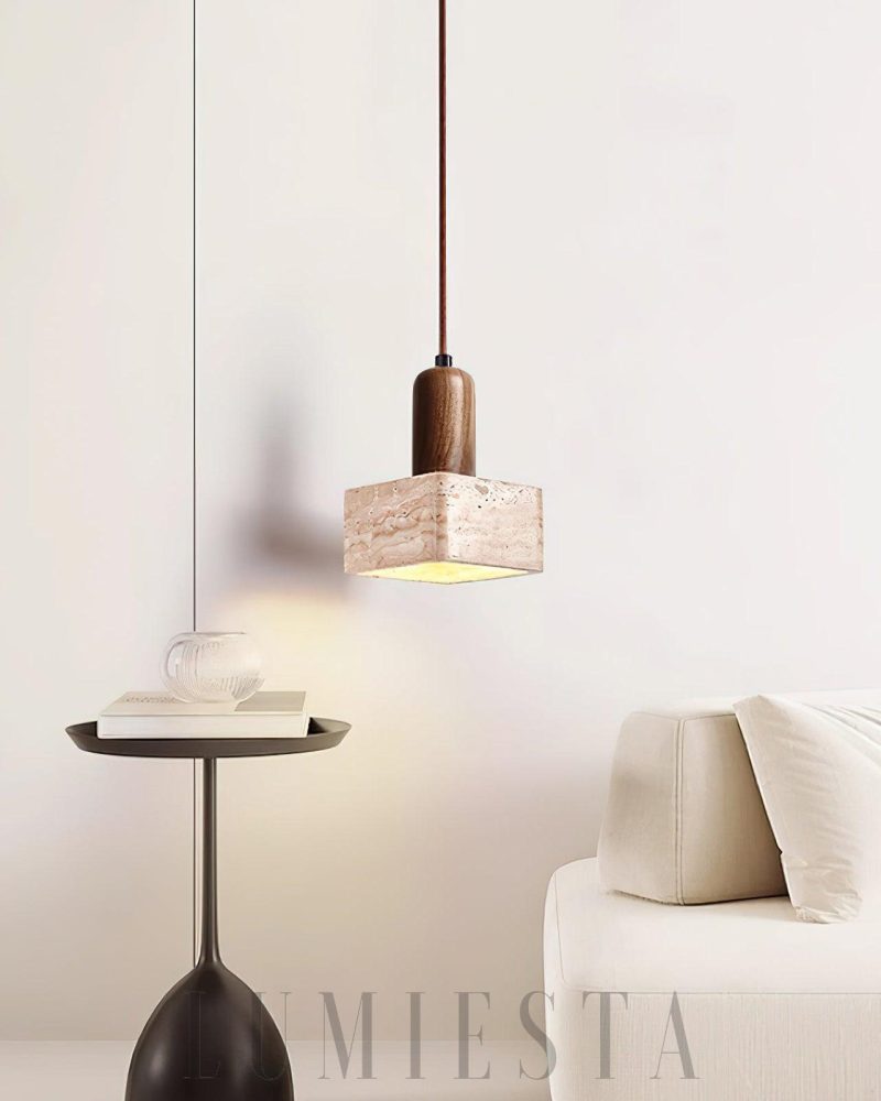 Lampa wisząca Travertine Talla w stylu rustykalnym 20cm