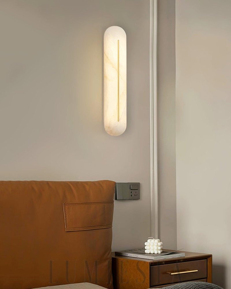 Lampa ścienna Alabaster Orbison w eleganckim stylu 10cm 46cm