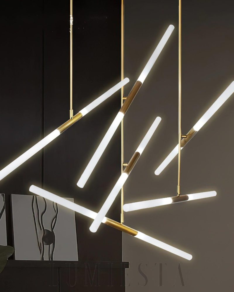 Lampa wisząca Hash w stylu liniowym z różnymi kolorami i rozmiarami