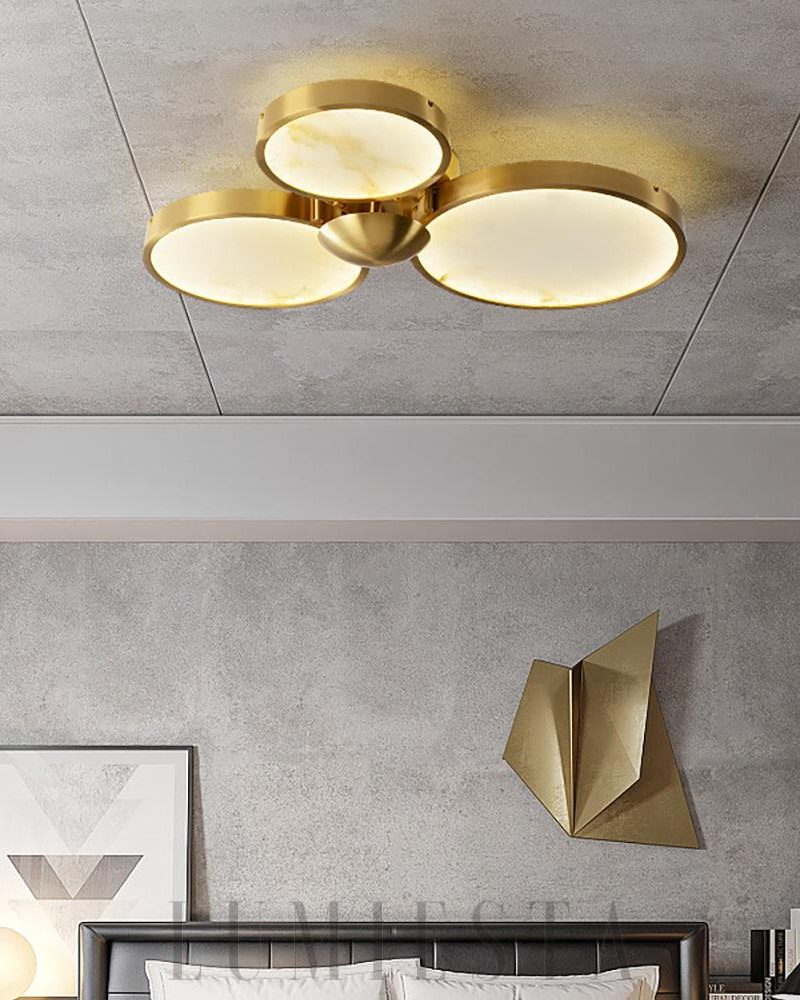 Lampa sufitowa Alabaster w nowoczesnym stylu złoto biała