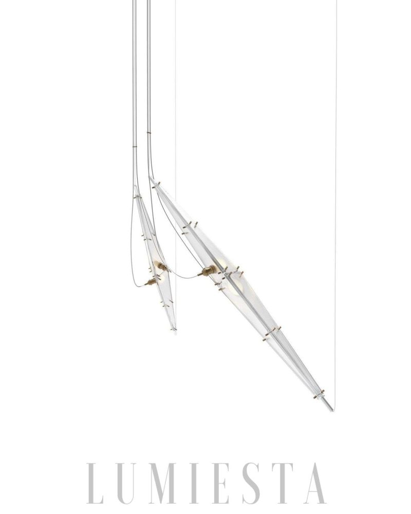 Lampa wisząca Fragment w stylu nowoczesnym z chromem i złotem
