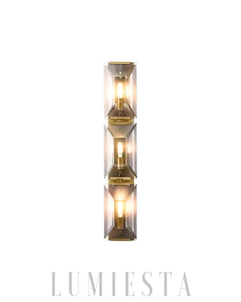 Lampa ścienna Crystal Triple w stylu glamour z kryształami