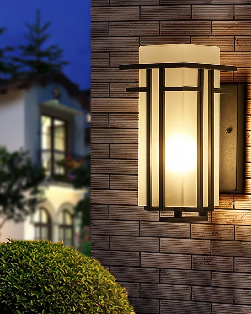 Lampa ścienna zewnętrzna Glass Linden czarna elegancka 18cm 21cm