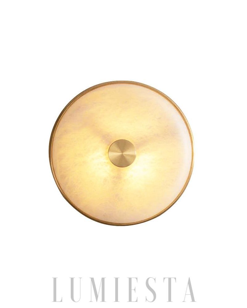 Lampa Ścienna Okrągła Alabastrowa 26cm Biała Ciepła Zimna Barwa