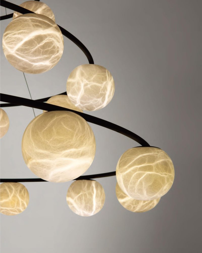 Lampa wisząca Tribeca z alabastru w stylu nowoczesnym