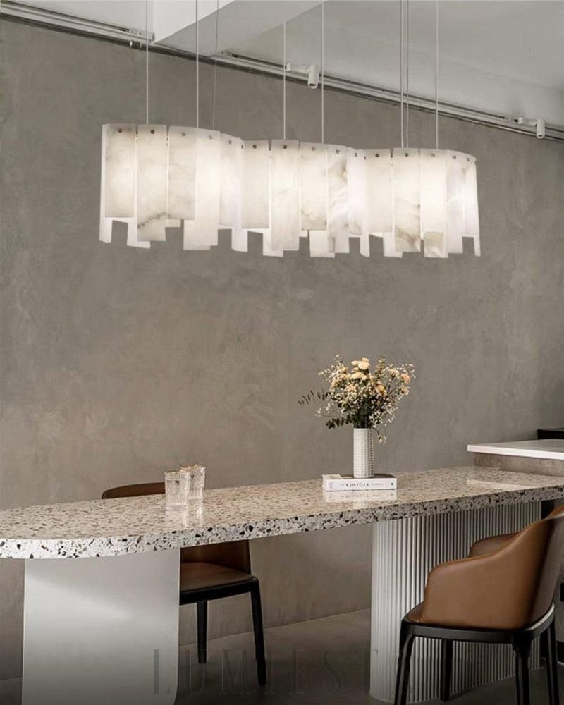 Lampa wisząca Alabaster w nowoczesnym stylu z alabastrowymi panelami