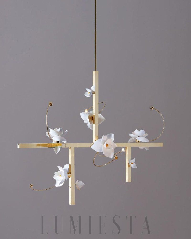 Lampa wisząca PELLE Lure w kształcie kwiatu Biały 150cm