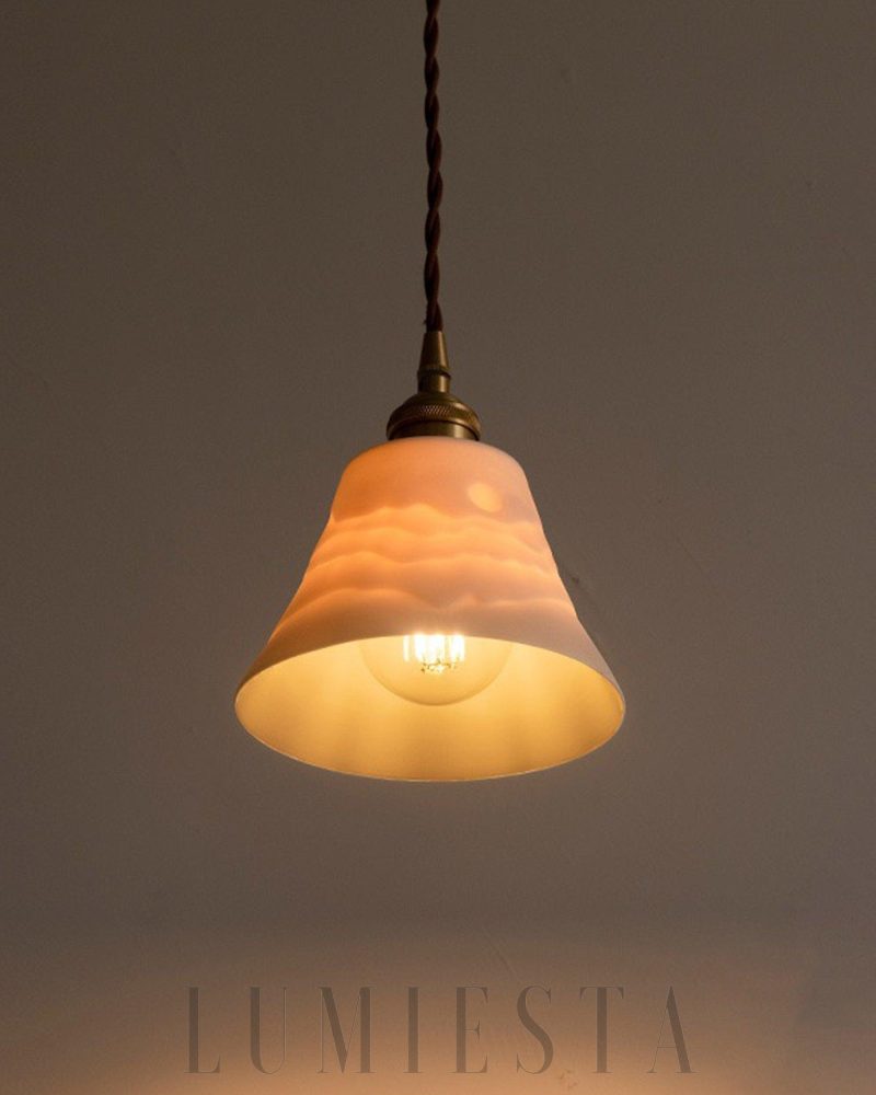 Lampa wisząca ceramiczna Mountains Shadow w stylu naturalnym 15cm