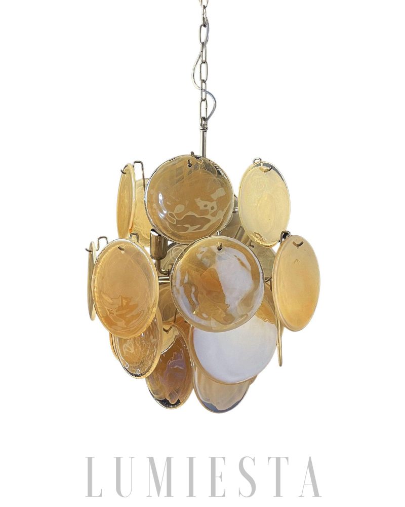 Lampa sufitowa Vintage Murano Złoty Szklany Żyrandol 45cm