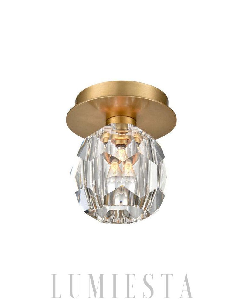 Lampa sufitowa Boule De Cristal z mosiądzu i kryształu 12cm