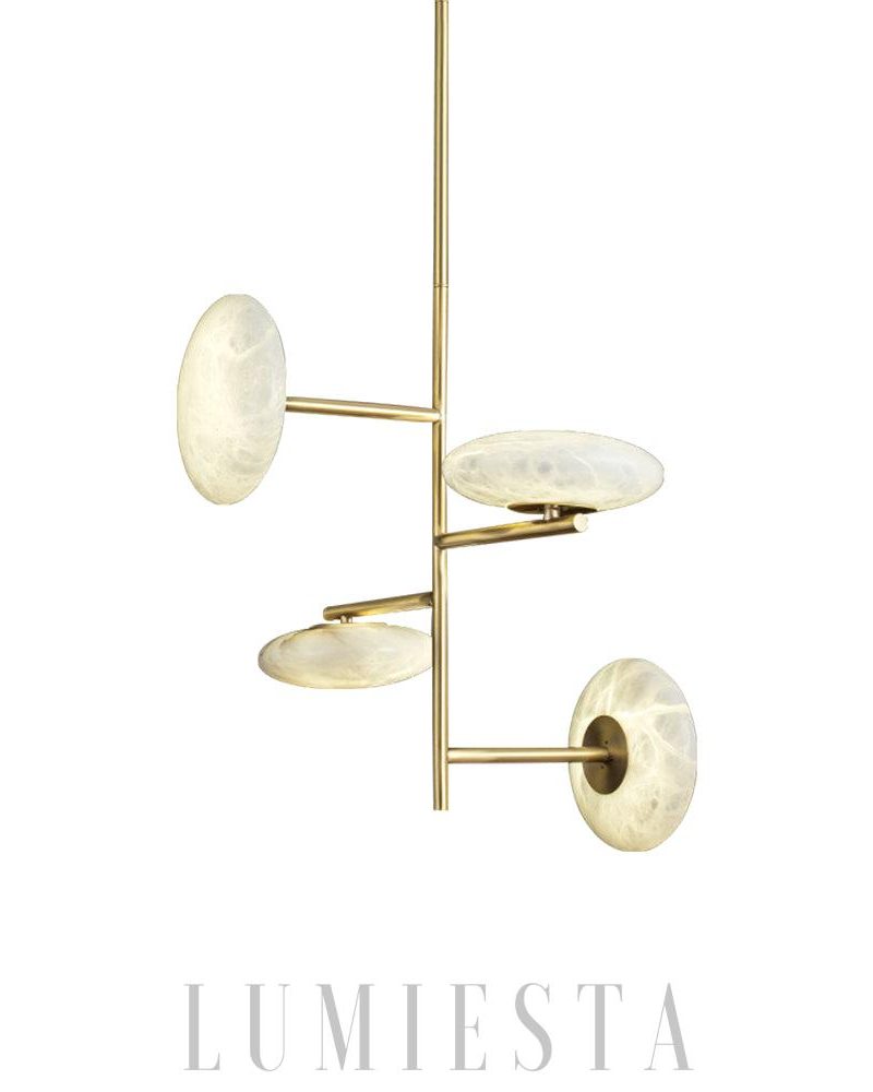 Luksusowy żyrandol alabastrowy złoty 58cm nowoczesny design