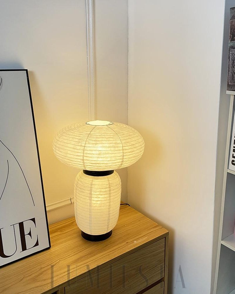 Lampka stołowa Formakami w stylu azjatyckim Biała i Czarna 38cm