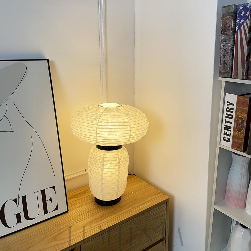Lampka stołowa Formakami w stylu azjatyckim Biała i Czarna 38cm