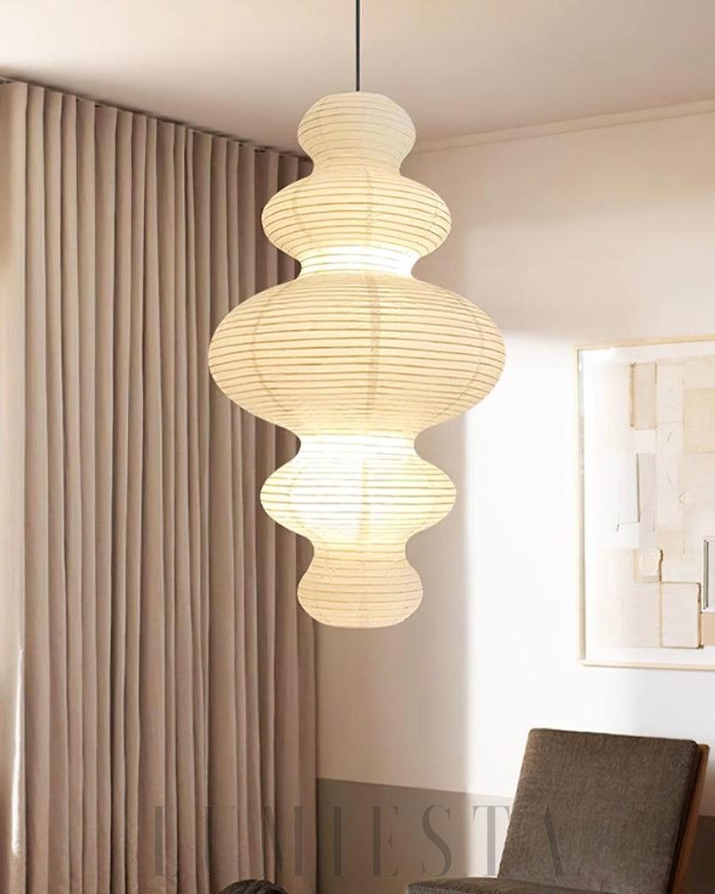 Lampa wisząca Akari Juni w eleganckim stylu z papieru ryżowego