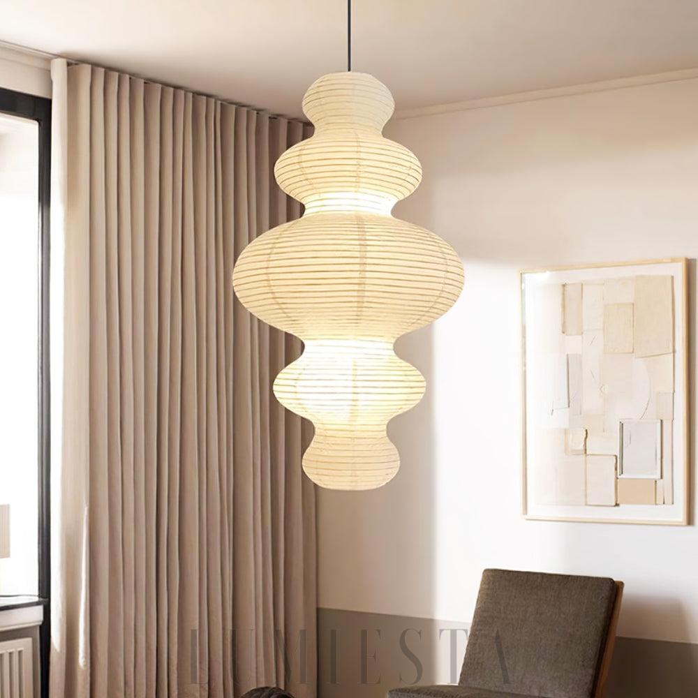 Lampa wisząca Akari Juni w eleganckim stylu z papieru ryżowego