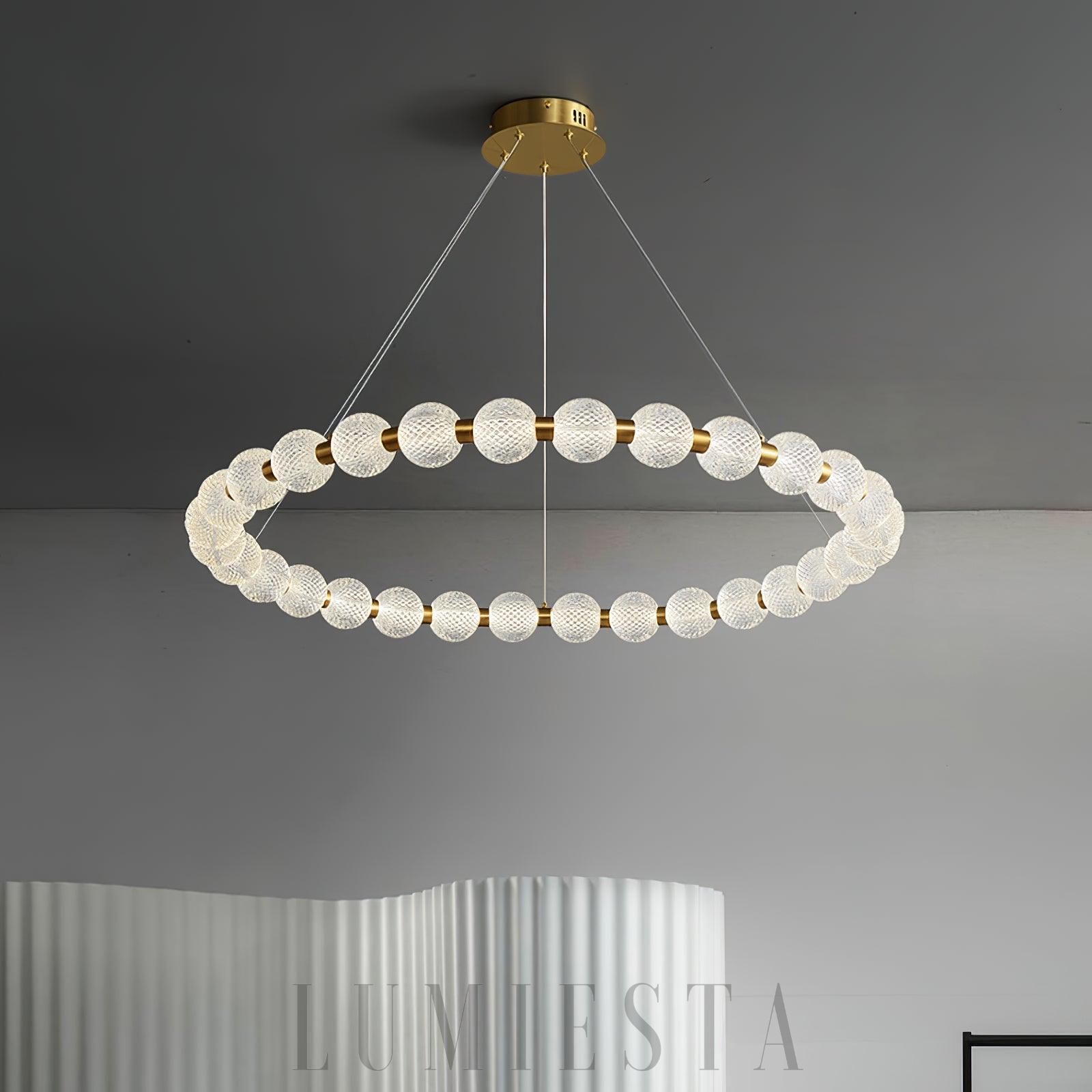 Lampa wisząca Pearl Mosiądz z regulacją barwy światła