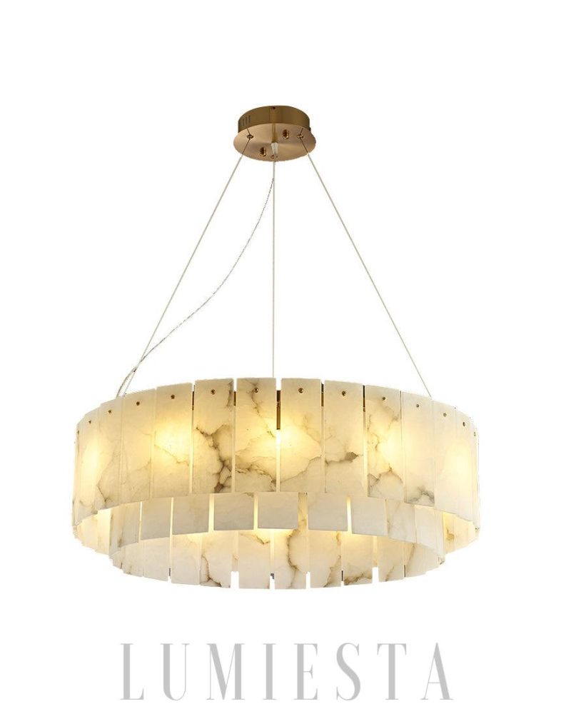 Lampa wisząca Rock Alabaster w złotym kolorze 45 60 80 100 120 cm