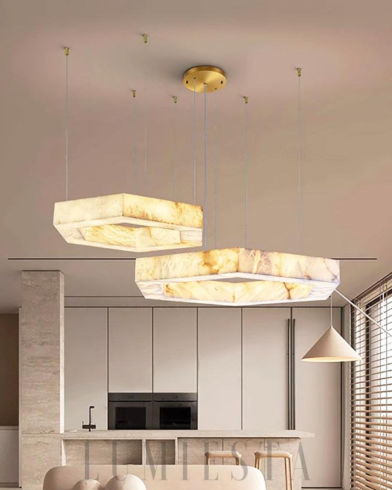 Alabastero - lampa wisząca w kształcie heksagonu