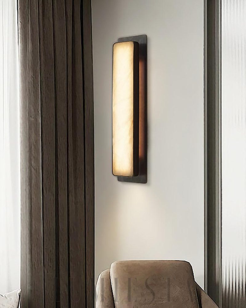 Lampa ścienna Sashya Alabaster w stylu nowoczesnym 51 cm