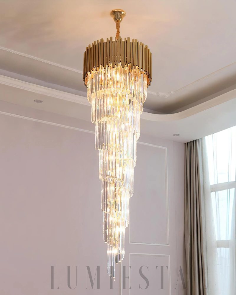 Lampa wisząca Bourbons Louis złota dwupoziomowa 61cm