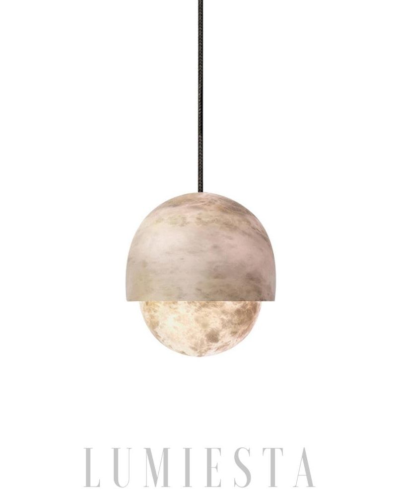 Lampa wisząca Yoko Alabaster w kształcie kuli 15cm Biała