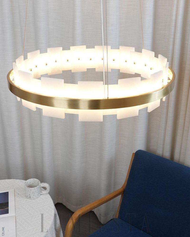 Montreal - lampa wisząca w stylu luksusowym z alabastru