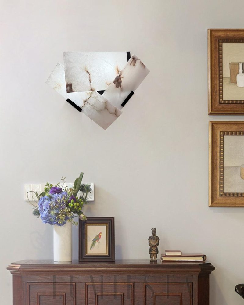Lampa ścienna Heart z alabastru w stylu nowoczesnym 26cm