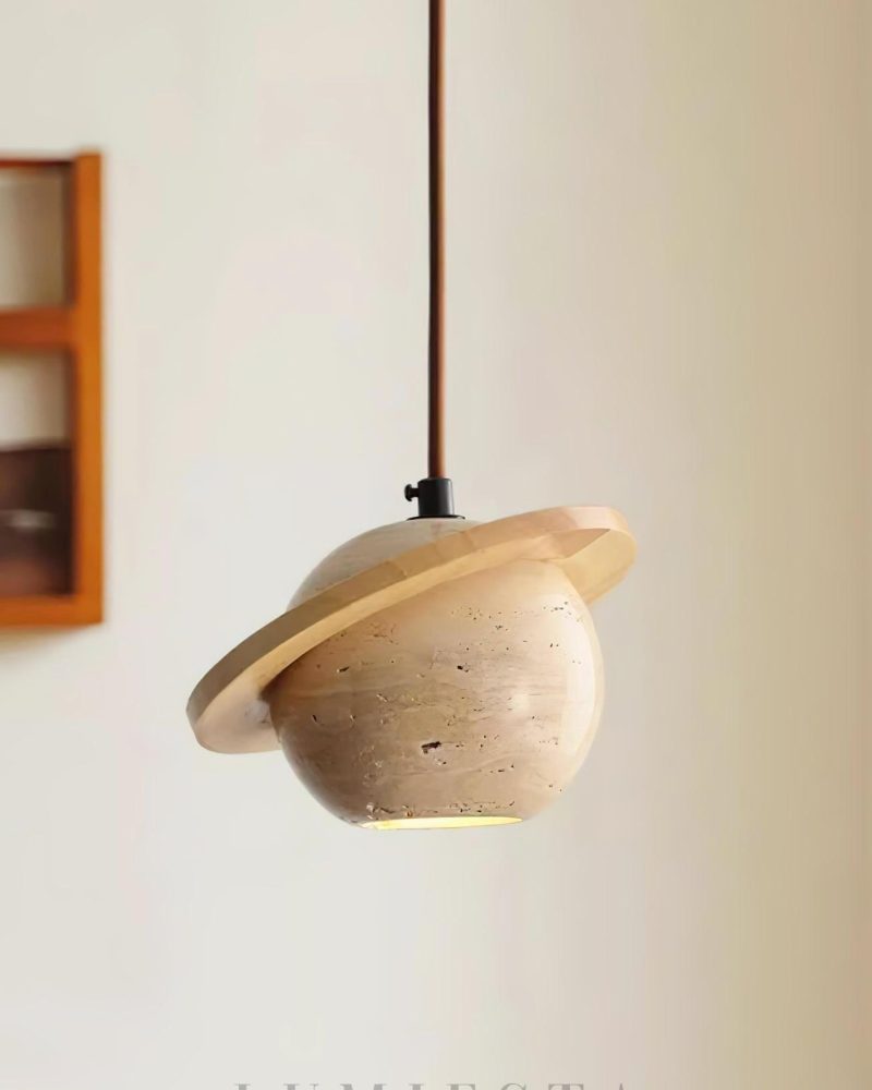 Lampa wisząca Planet Travertine stylowa kula 20cm 14cm
