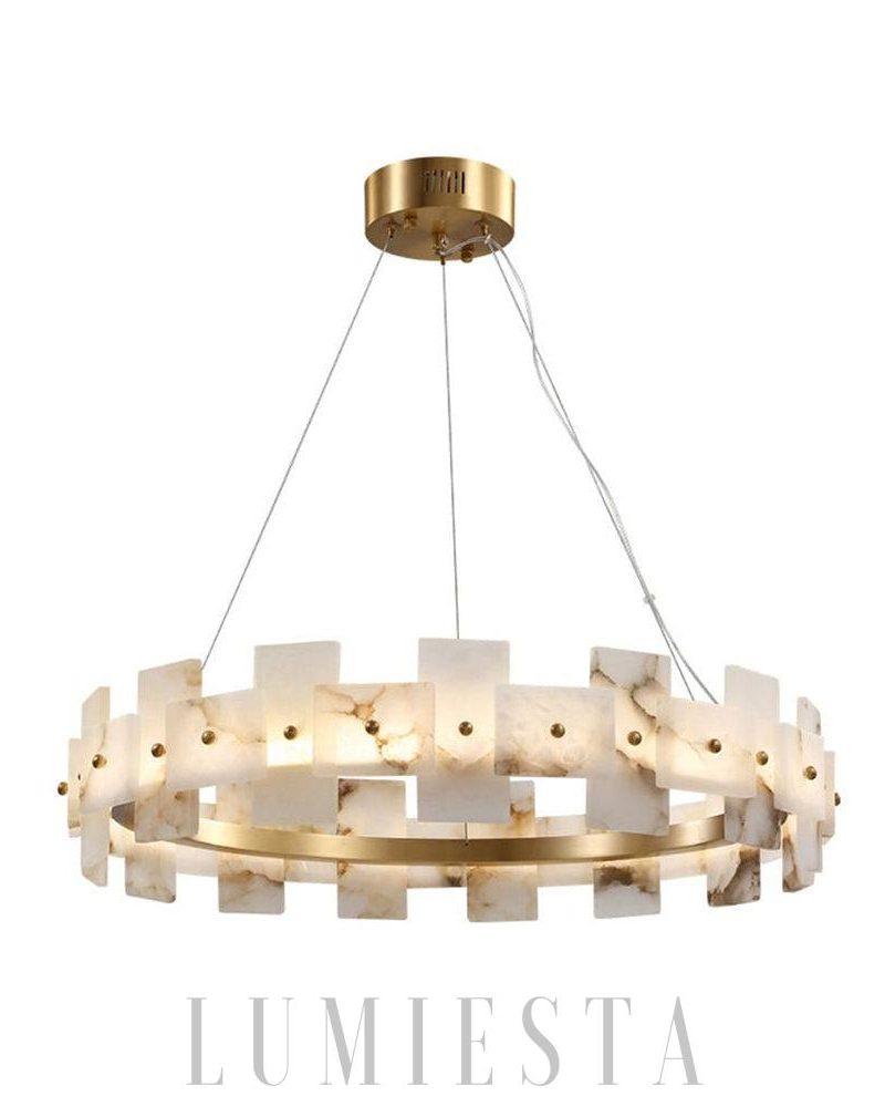 Montreal - lampa wisząca w stylu luksusowym z alabastru