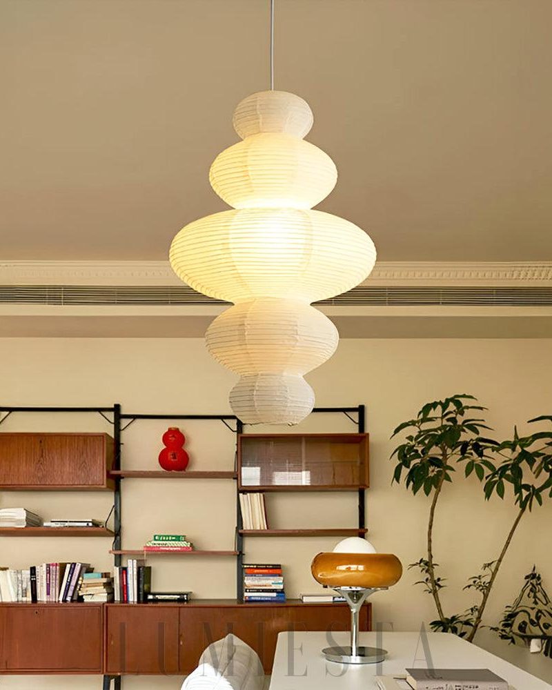 Lampa wisząca Akari Juni w eleganckim stylu z papieru ryżowego