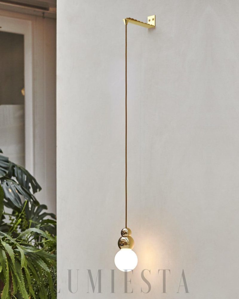 Lampa ścienna kulista w kolorze złotym lub chromowym 18cm