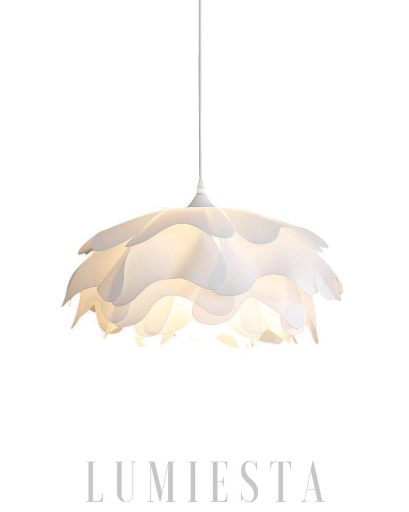 Lampa wisząca w kształcie kwiatu Biała elegancja do wnętrz