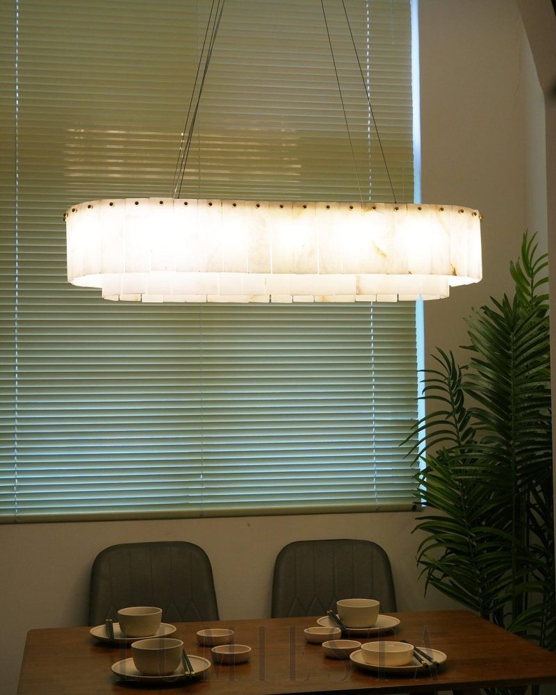 Lampa wisząca Rock Alabaster w złotym kolorze 45 60 80 100 120 cm