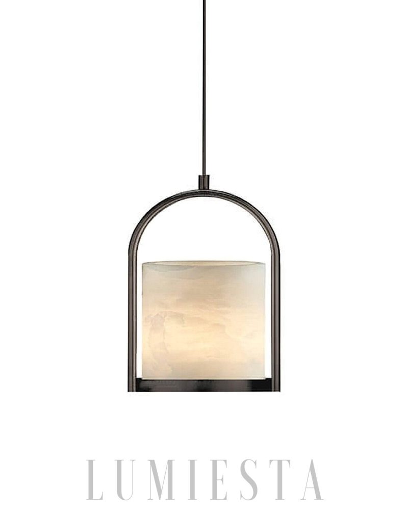 Lampa wisząca cylindryczna z marmuru o średnicy 20cm