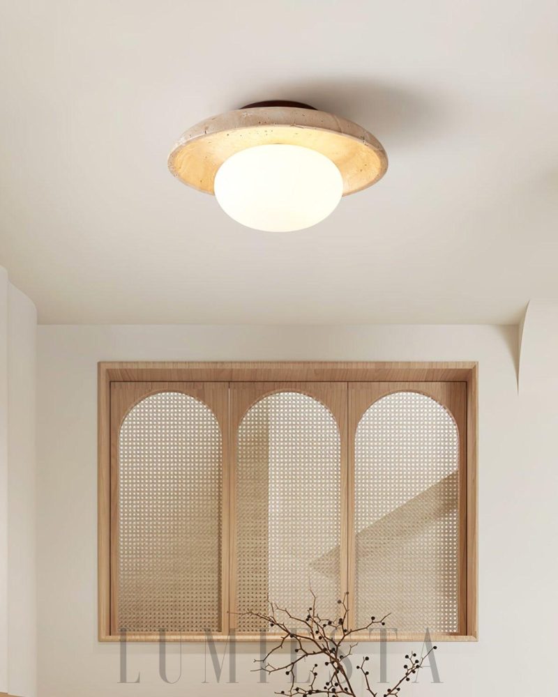 Lampa sufitowa Travertine Lunaro w beżowym kolorze 25cm