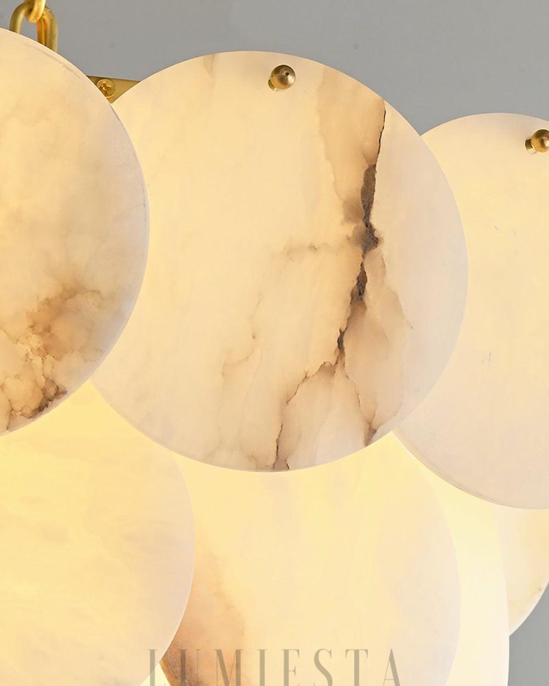 Multin - lampa wisząca w stylu alabastrowym z mosiądzu