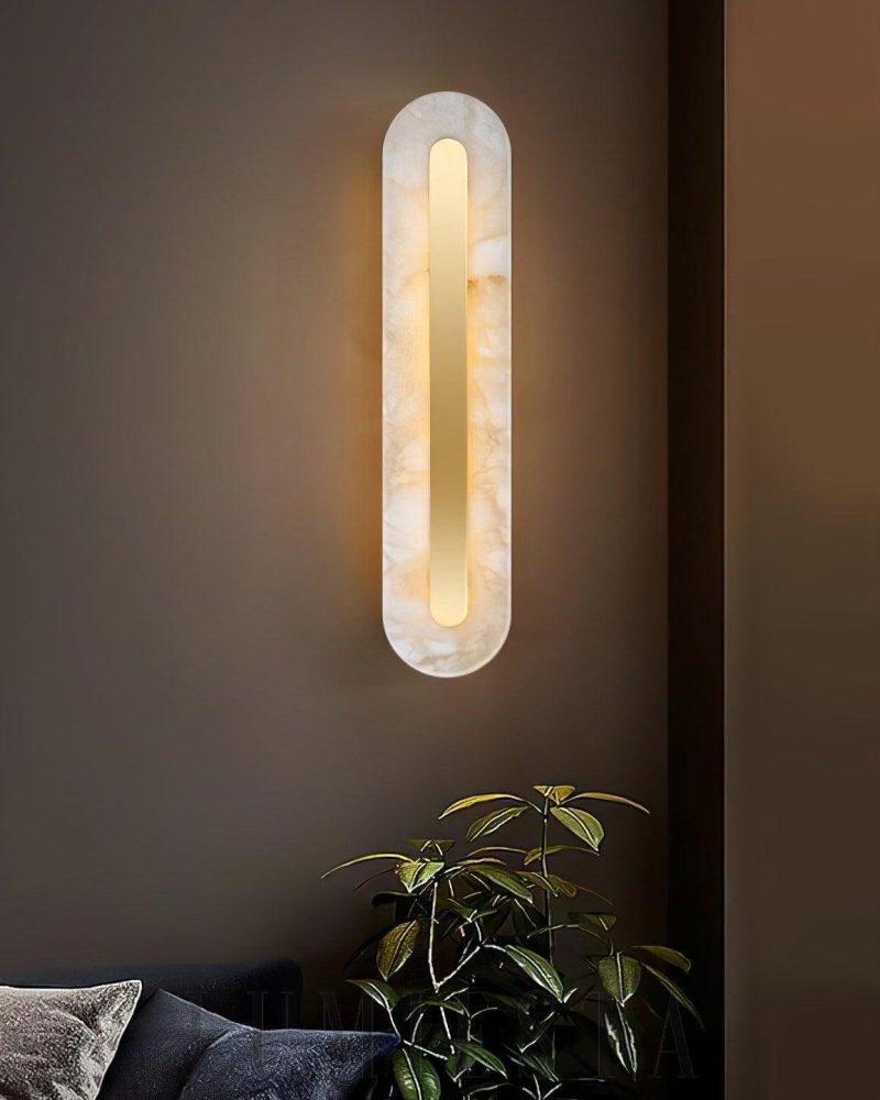 Lampa ścienna Alabaster Oval w stylu minimalistycznym 11cm 14cm