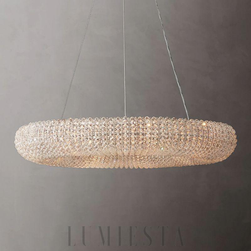 Lampa wisząca kryształowa przezroczysta okrągła 81cm