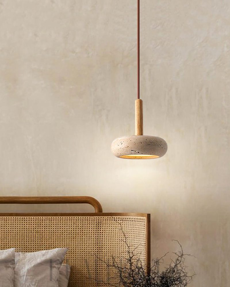 Lampa wisząca z trawertynu w stylu nowoczesnym 15cm