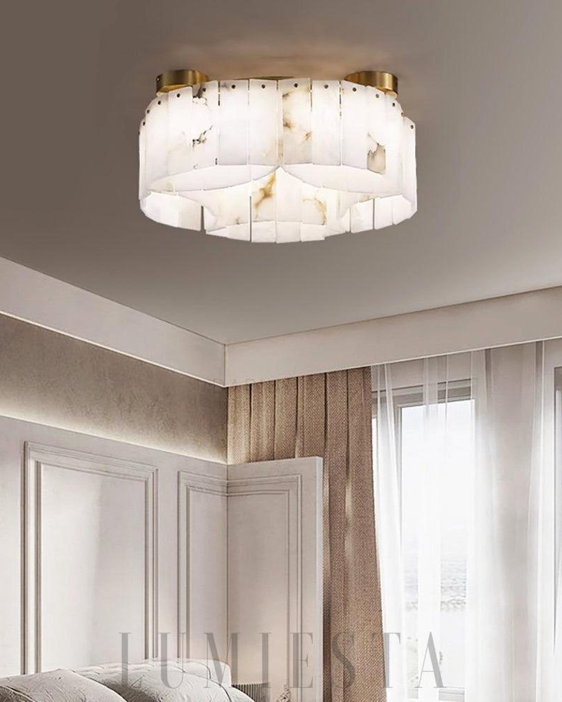 Lampa sufitowa Alabaster nowoczesna w kolorze złotym 55cm