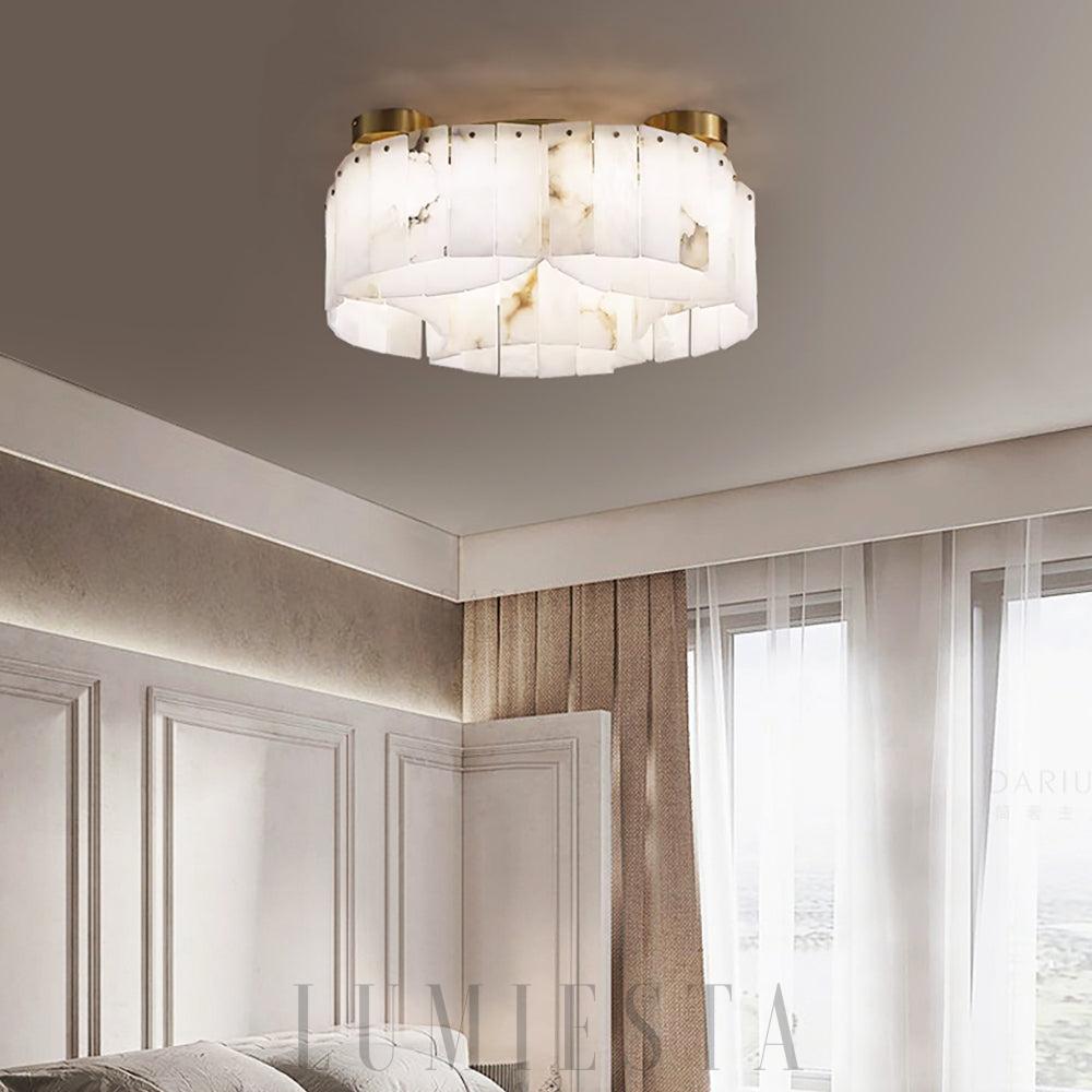 Lampa sufitowa Alabaster nowoczesna w kolorze złotym 55cm